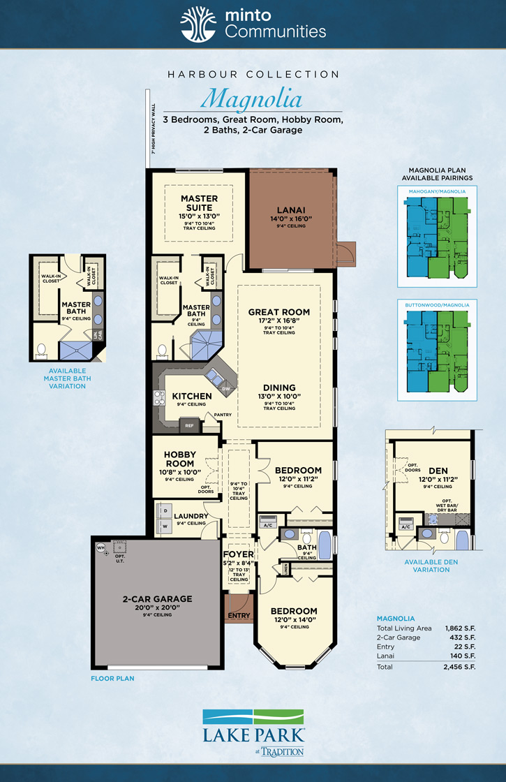 Magnolia Plans & Pictures Minto Home Builder, Port St Lucie