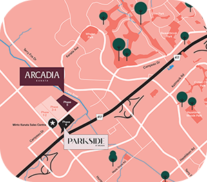 Map of Amenities in Kanata near Arcadia, Minto Communities