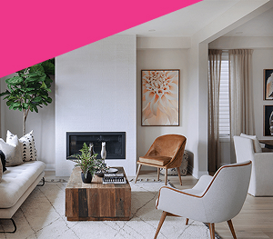 Modern living room in Avalon Vista.