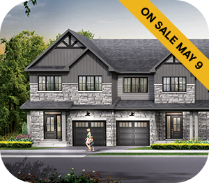 Row of Executive Townhomes by Minto for sale in Arcadia in Kanata.