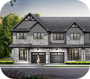 Row of Executive Townhomes by Minto for sale in Arcadia in Kanata.