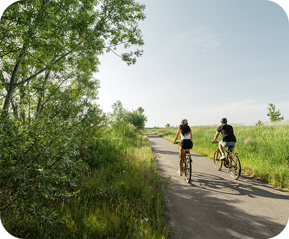 Couple bike riding near Arcadia