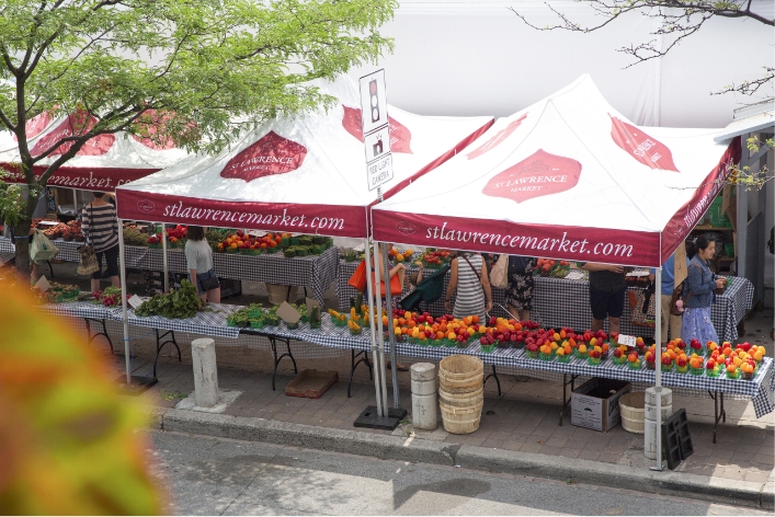 St. Lawrence Market in Toronto. New condos for sale at Church & Adelaide. The Saint by Minto Communities