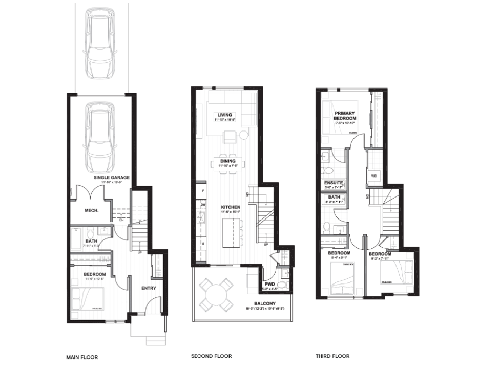 East Hills Crossing Townhomes - Four Bedroom Townhomes