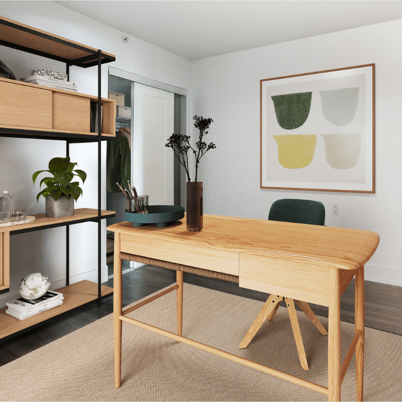 Virtually staged at-home office at Elora.